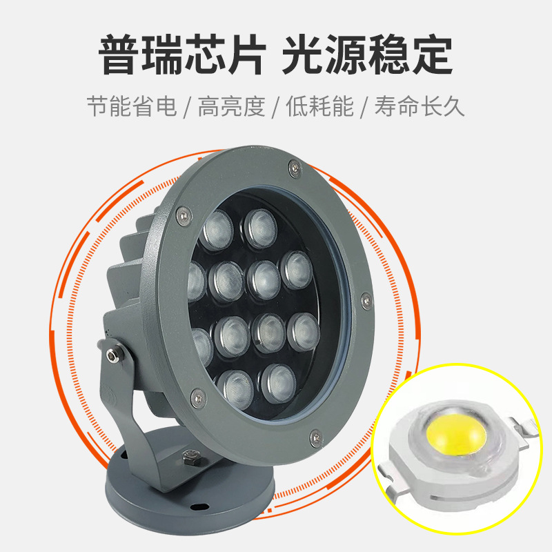 led projector light, tree light, outdoor waterproof ground light, floodlight, floor light, blade type, seven-color RGB24v220 Specification drawing