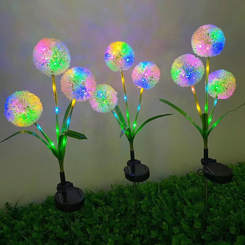 Artificial plant onion solar lawn light, dandelion garden light, LED artificial flower waterproof decorative light source details Picture