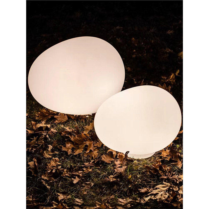 Solar-powered luminous real stone lights, outdoor waterproof courtyard lawn ground insert lights, landscape pebble lights, and landscaping lights details Picture