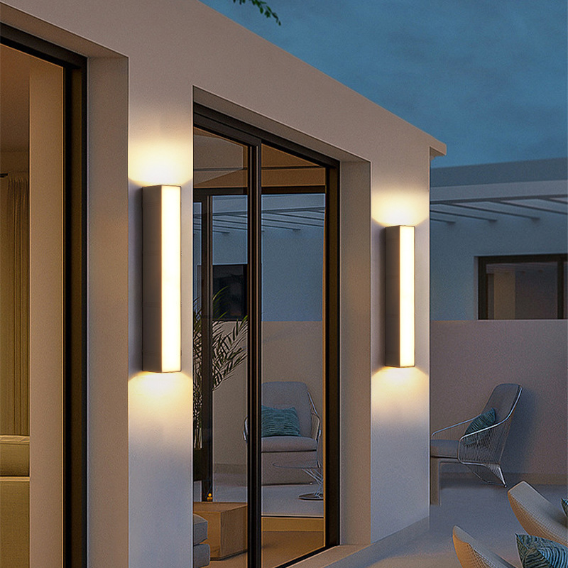 2024 New outdoor wall lamp, waterproof, courtyard, main entrance, balcony, exterior wall lamp, top and bottom lighting, creative double-head wall lamp details Picture