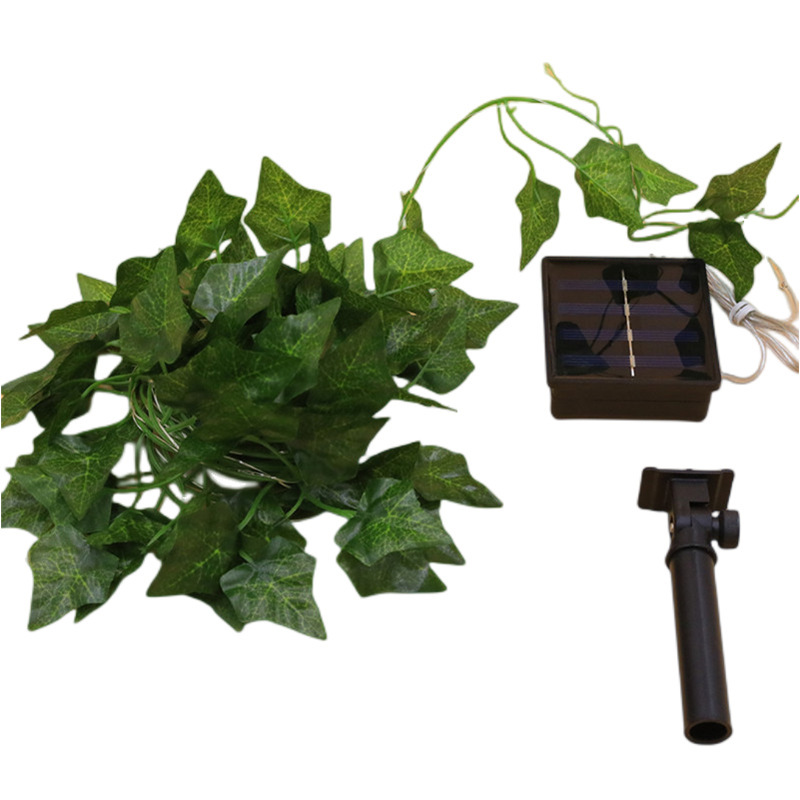 Solar ivy lamp LED copper wire string, ivy Christmas imitation plant green leaf decorative lamp Item Picture
