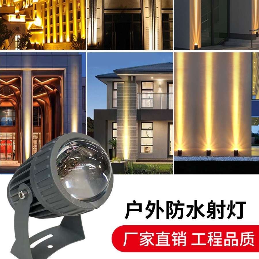 10w full-power one-beam spotlight circular hotel exterior wall purple light cob outdoor spotlight source factory full figure