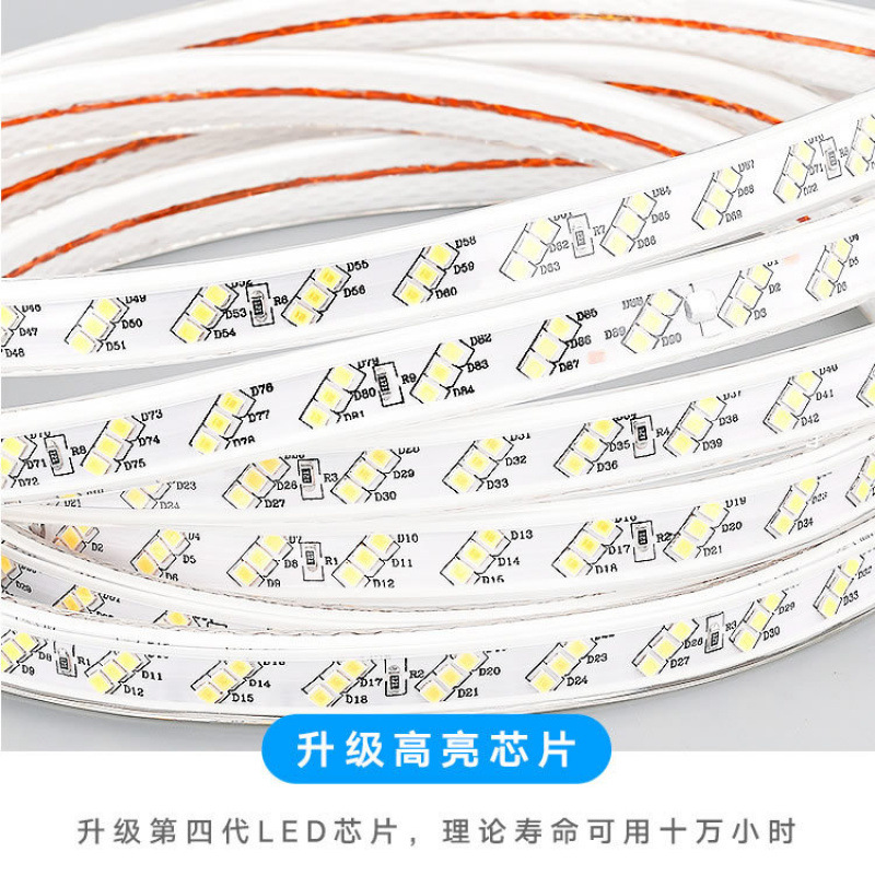 100-meter golden led light strip for engineering lighting, landscape lighting, outdoor waterproof 220V outdoor decoration wholesale Specification drawing