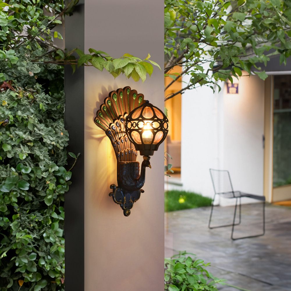 Outdoor wall-mounted wall lamps, waterproof creative corridor, passageway, villa landscape, courtyard, terrace, garden, gate, bedroom details Picture