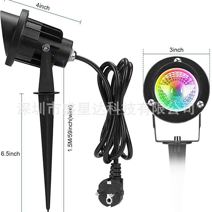 10W RGB ground socket light, seven-color remote control floodlight, outdoor waterproof landscape spotlight, RGB lawn light Application Scenario