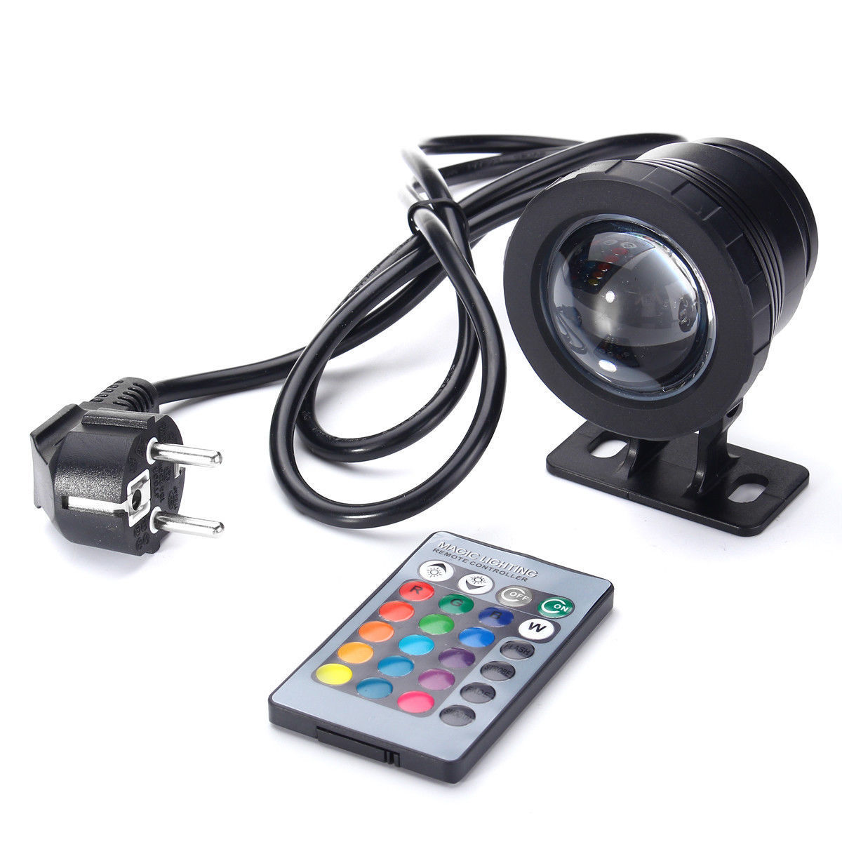 Cross-border e-commerce best-selling 5W and 10W RGB underwater lights, seven-color remote-controlled underwater lights, park and square landscape spotlights Item Picture
