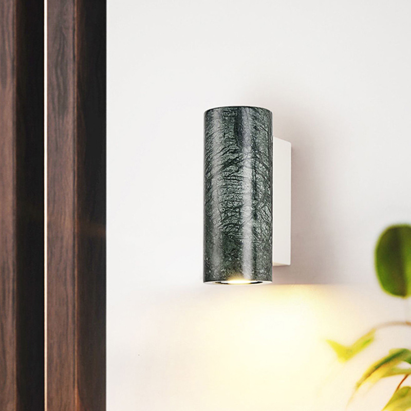 Wabi-sabi style yellow cave stone outdoor waterproof wall lamp, hotel and homestay entrance sign, courtyard balcony marble wall lamp details Picture