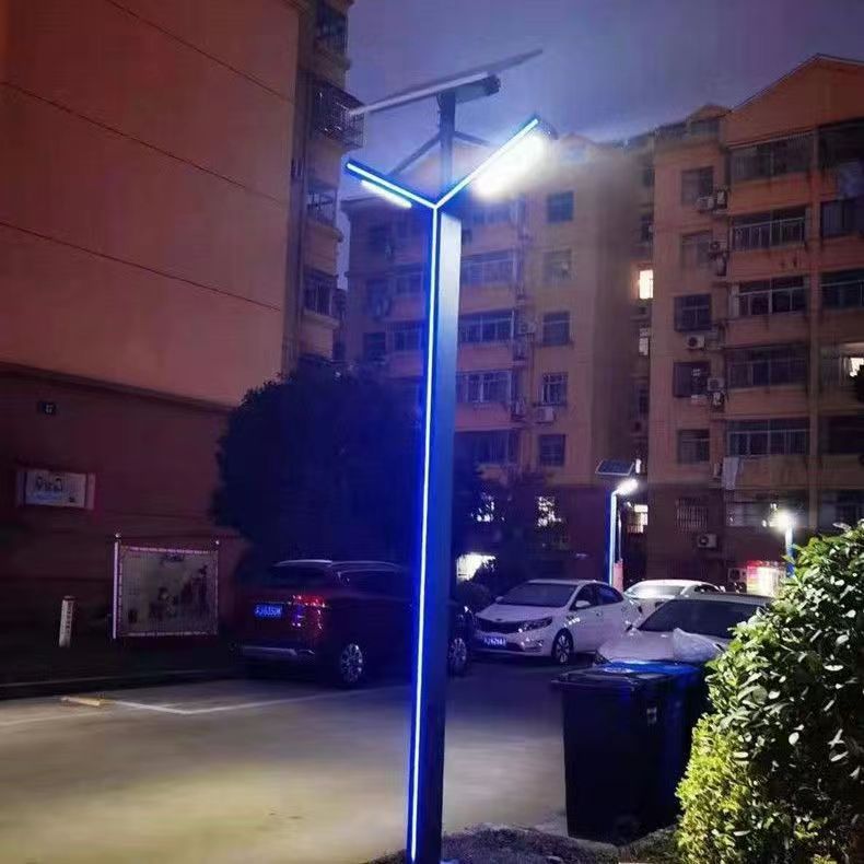 Solar street lamps, garden lamps, outdoor 3-meter waterproof, community villa landscape lamps, park iron profile ultra-bright led lamps Application Scenario
