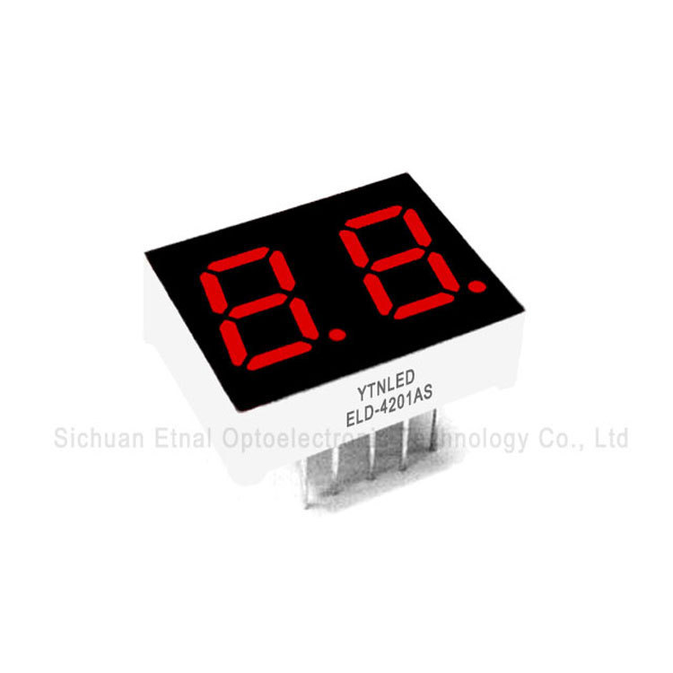 0.4-inch 2-digit red digital tube ELD-4201AS/ELD-4201BS Specification drawing