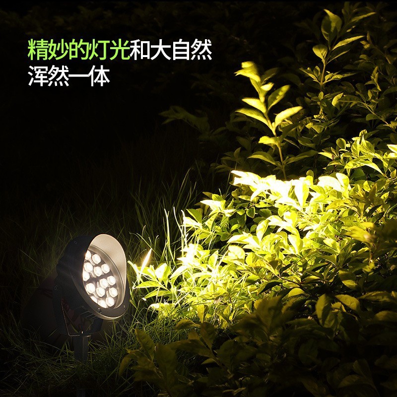 Guangqi LED garden tree lights, ground socket lights, lawn waterproof ground socket spotlights, garden lights, courtyard lights, ground socket lights details Picture