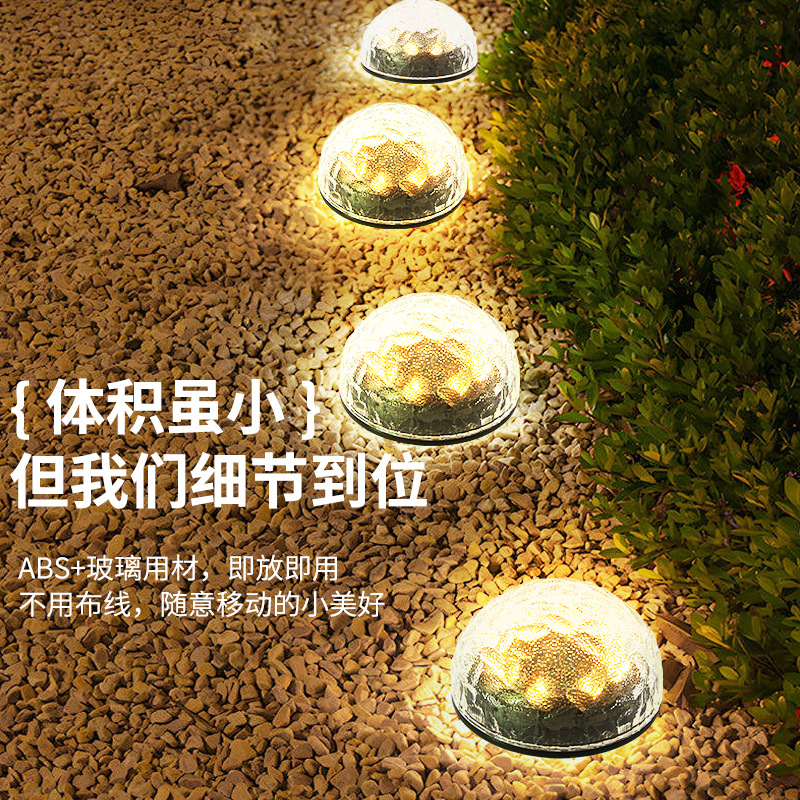 Cross-border solar lamps, water ripple design, outdoor courtyard lamps, garden decoration, ground plug led lawn lamps details Picture