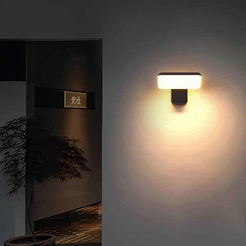 Outdoor waterproof wall lamp, rotatable adjustable light, human body sensor light, modern and simple balcony entrance door header, staircase light Application Scenario