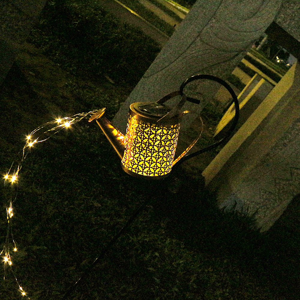 Cross-border solar water bottle light, ironwork shower head light, ground plug light, outdoor decorative projection light, courtyard garden lawn light Specification drawing
