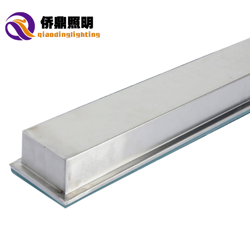Outdoor waterproof LED illuminated floor tile light, rectangular arc-shaped RGB gravity sensing DMX512 square buried floor light Item Picture