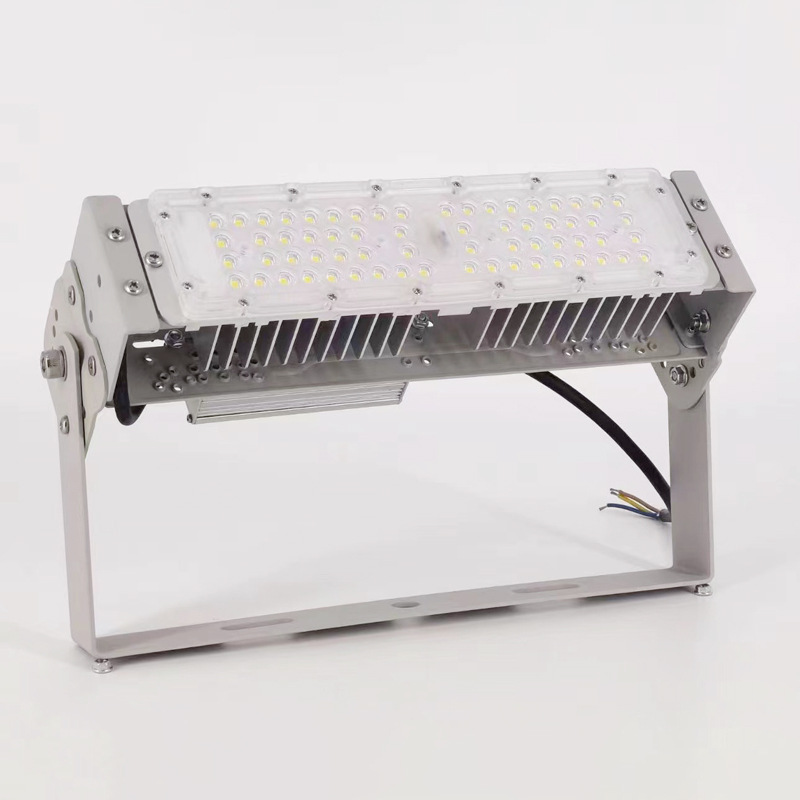 The manufacturer's modular tunnel light is a high-power 300W tunnel light for outdoor lighting with adjustable angles and modular floodlights Specification drawing