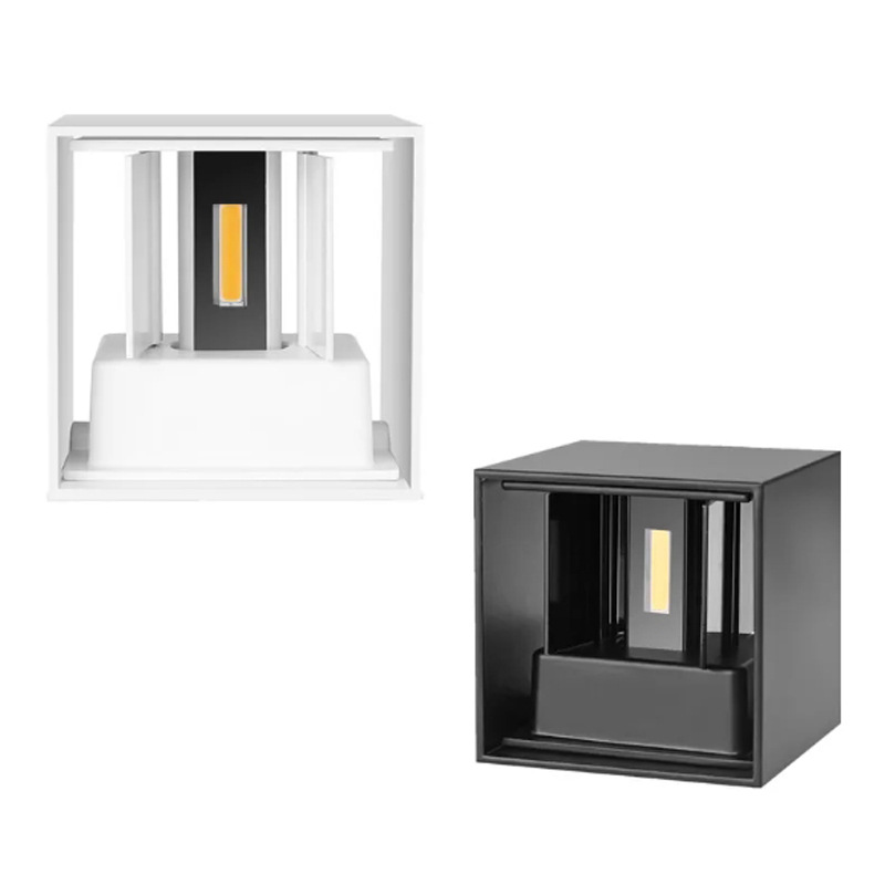 Factory wholesale LED outdoor waterproof wall lamps, modern and simple square living room and bedroom bedside lamps, manual adjustable lighting details Picture