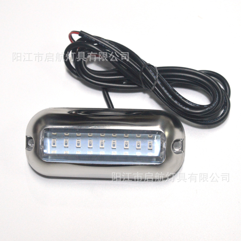 Boat light, yacht light, 27LED underwater light, 10-30V waterproof, 42LED high-brightness stainless steel Marine underwater light Item Picture