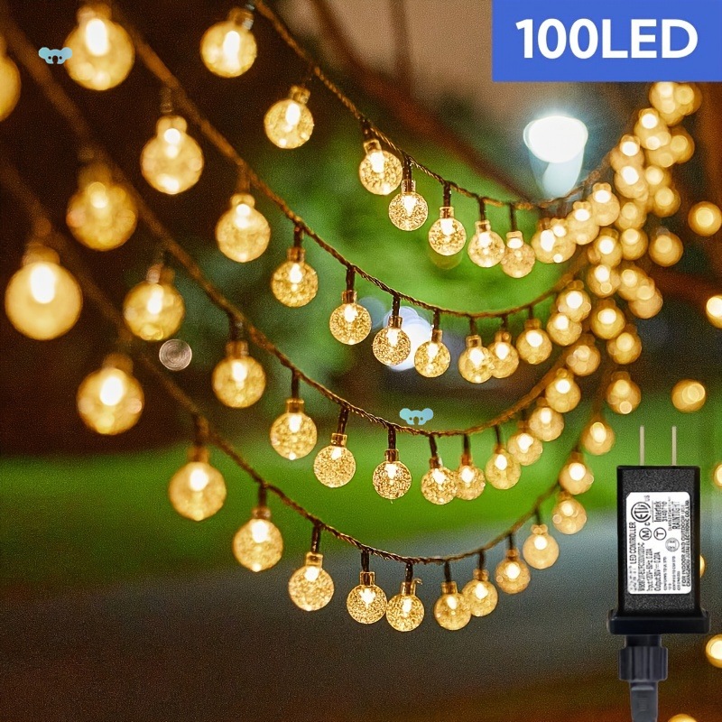 Crystal BAll String Light 49 Feet 100 LED 8 Mode Remote Specification drawing
