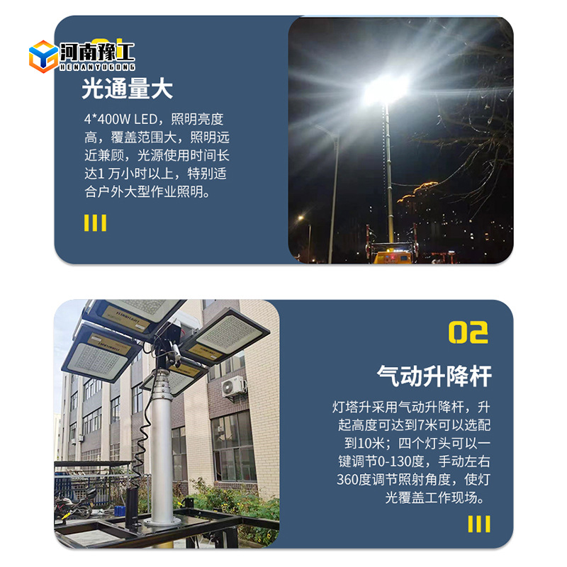 Automatic loading and unloading hydraulic lighting lighthouse, large-scale flood control power generation emergency lighting device, flood control and rescue lighting lamp details Picture