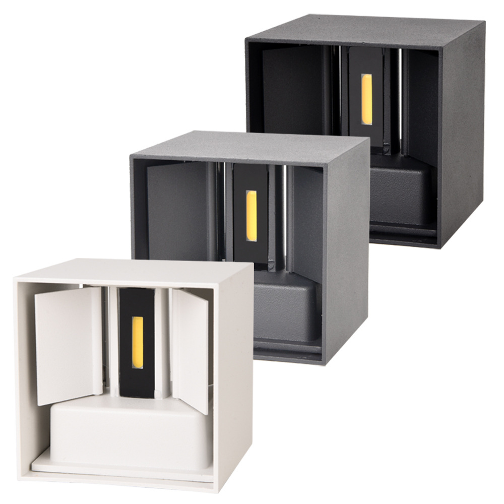 Outdoor wall lamp, aluminum material, waterproof wall lamp, blade adjustable Angle, square shell, round shell, 12W staircase infrared human body sensor model details Picture