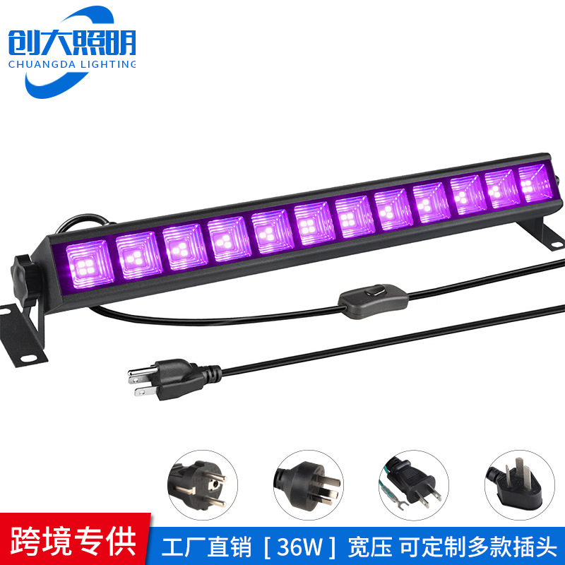 Amazon cross-border UV wall washer light, violet long strip light, Halloween haunted house fluorescent light, LED 36W 40LEDs full figure