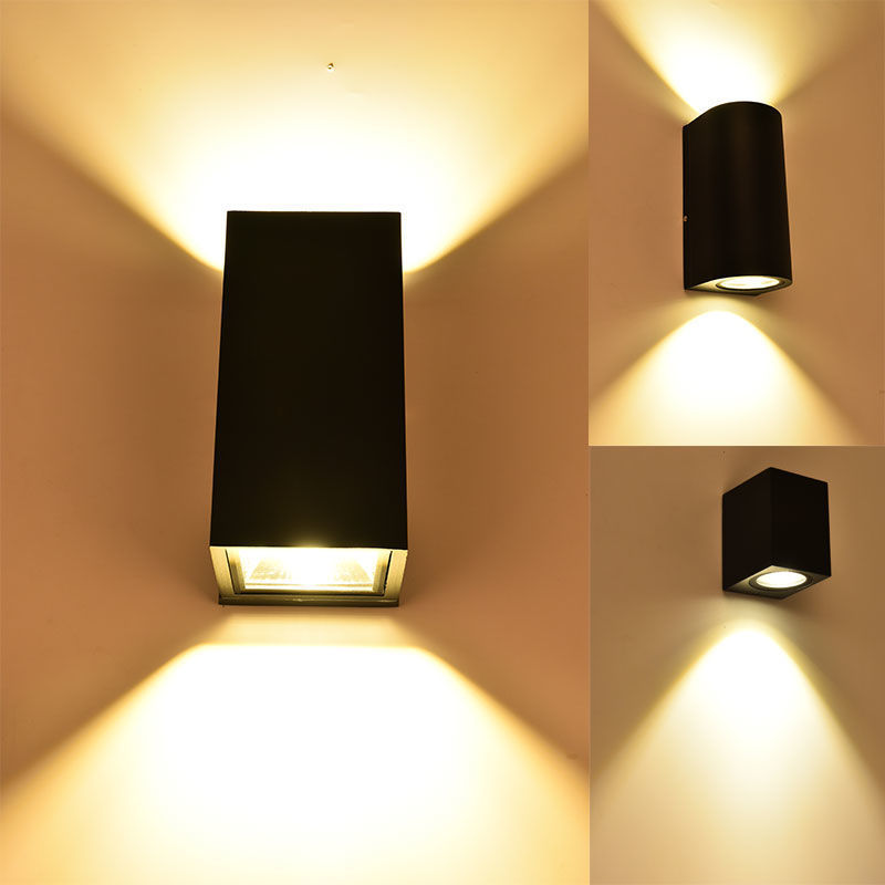 Outdoor wall lamps, waterproof exterior wall lamps, bedroom, hotel bedside, outdoor corridor, courtyard, balcony up and down illumination lamps Specification drawing