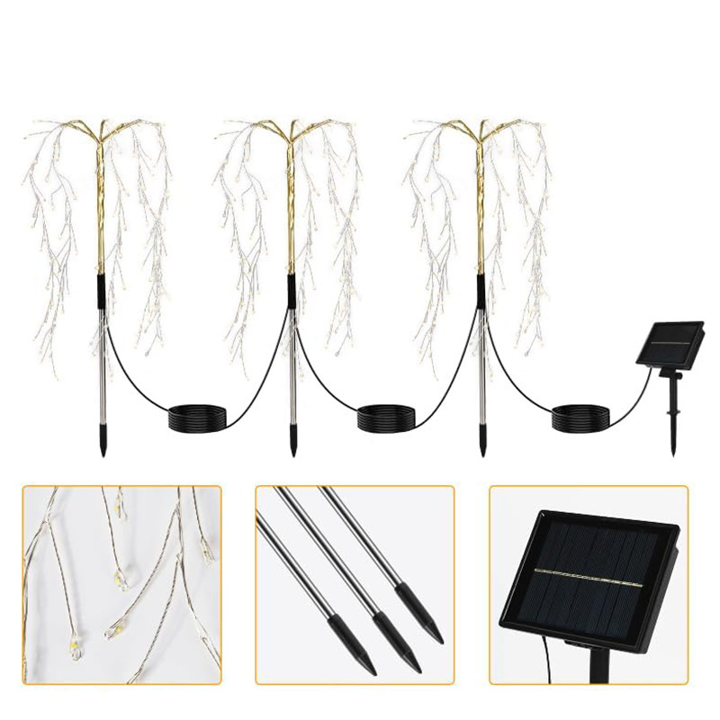 New solar-powered ground plug firecracker lights, led copper wire smoke lanterns, string Christmas festival atmosphere lights, courtyard lawn lights Item Picture