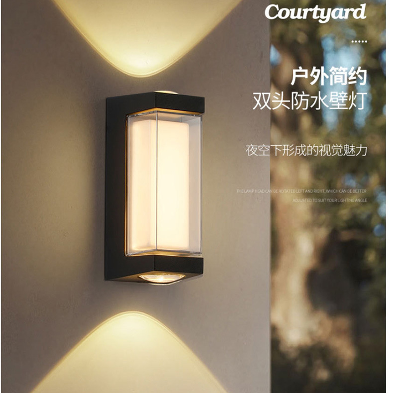 Outdoor wall lamps, waterproof led three-sided light-emitting corridor lamps, villa courtyard entrance, outdoor balcony wall lamps full figure
