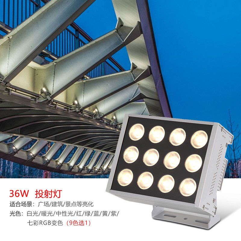A beam of light, spotlight, spotlight, exterior wall light, led wall light, floodlight, 48w hotel exterior wall wall-washing light, outdoor waterproof details Picture