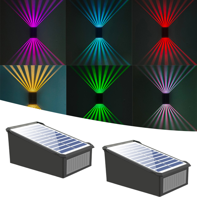 Outdoor wall lamps, villa corridor, balcony, garden, fence, outdoor solar wall-washing lamps, waterproof lamps, courtyard landscape lamps full figure