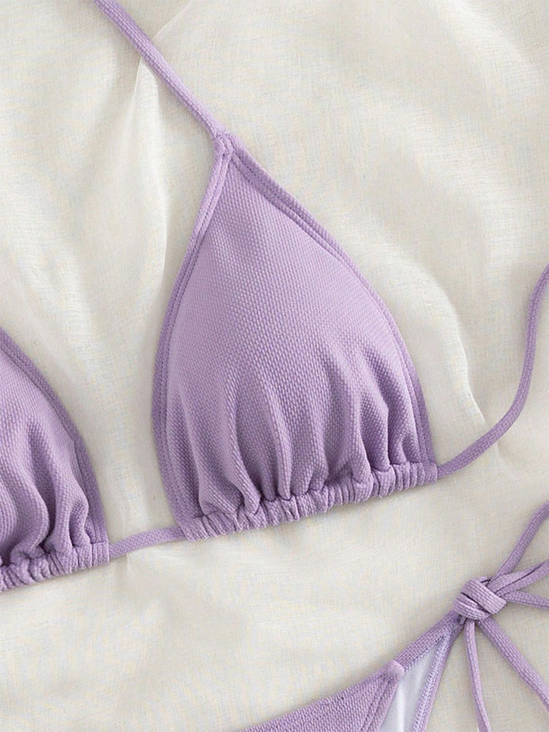 Solid-Color Two-Piece Swimsuit, Candy-Colored Ladies' Tie, Fresh And Sexy Bikini Specification drawing