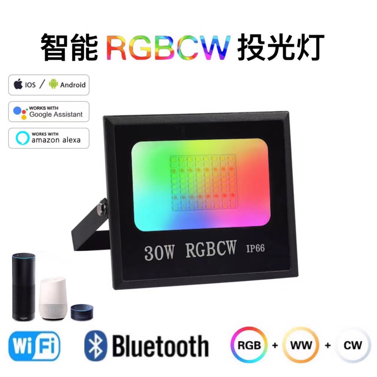 Cross-border graffiti Smart wifi Bluetooth rgbcw color Floodlight Outdoor Lighting Courtyard Tree illumination led Floodlight details Picture
