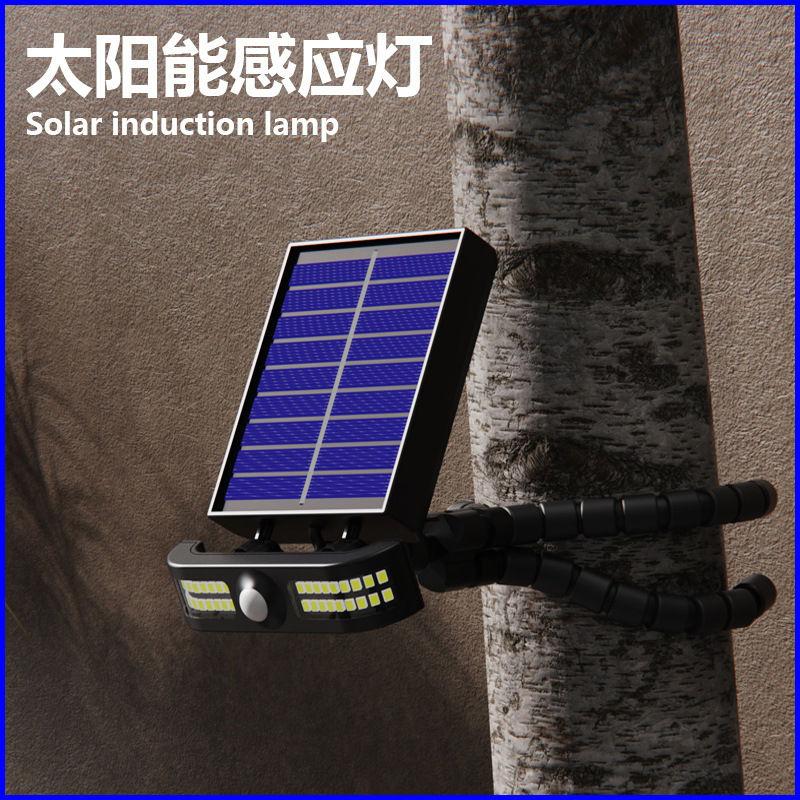Factory direct sales of LED light beads with USB charging, courtyard corridor, garden style solar octopus fish light, sensor tree light full figure
