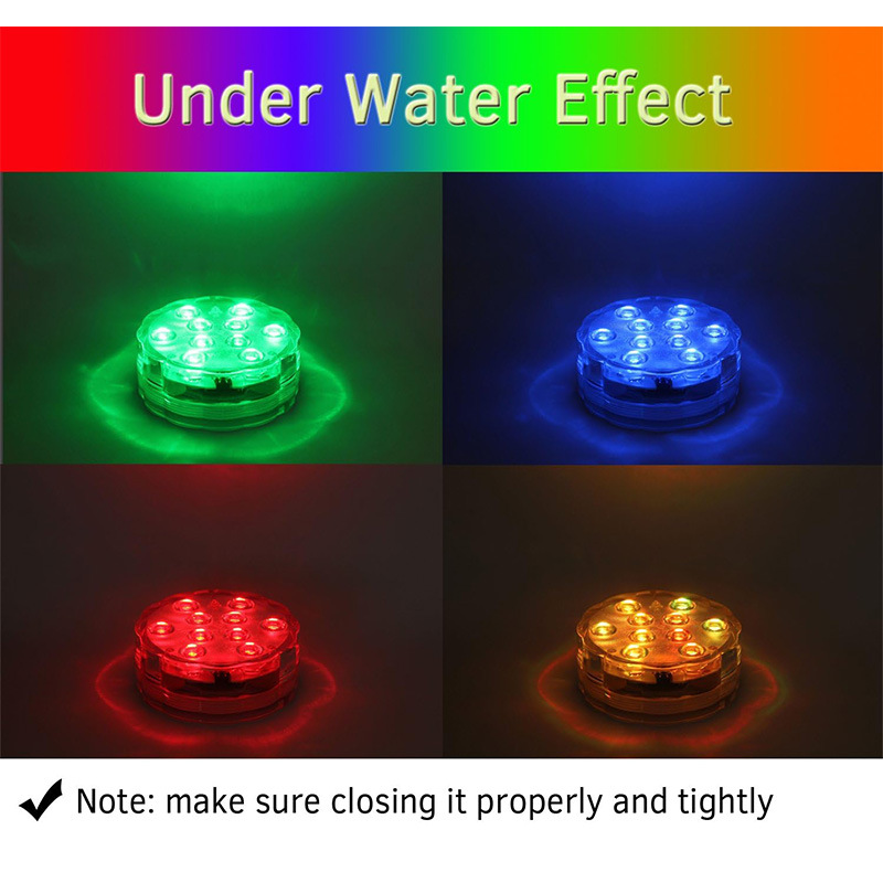 24-key remote control LED knob underwater light, aquarium fish tank underwater decorative candle light, colorful plum blossom diving light details Picture