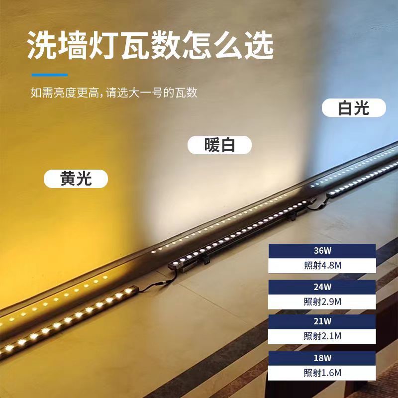 Wall-washing light, outdoor waterproof, indoor wedding spotlight, outdoor sign, villa exterior wall lighting line light, 220 cross-border Specification drawing