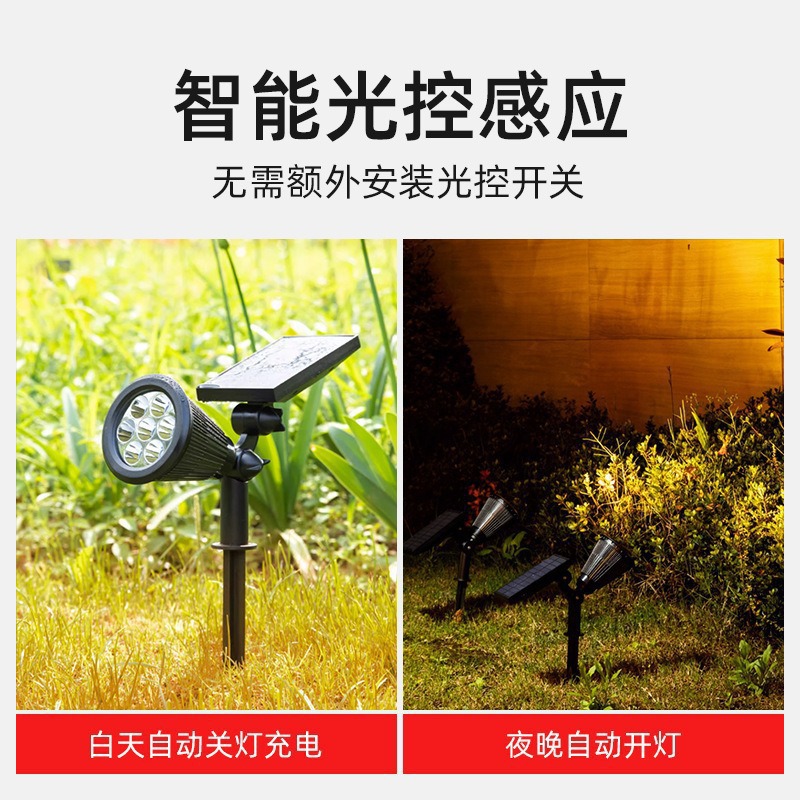 Cross-border solar spotlights, outdoor waterproof street lamps, ground plug-in lawn lamps, home landscape courtyard lamps, garden tree lighting lamps Application Scenario