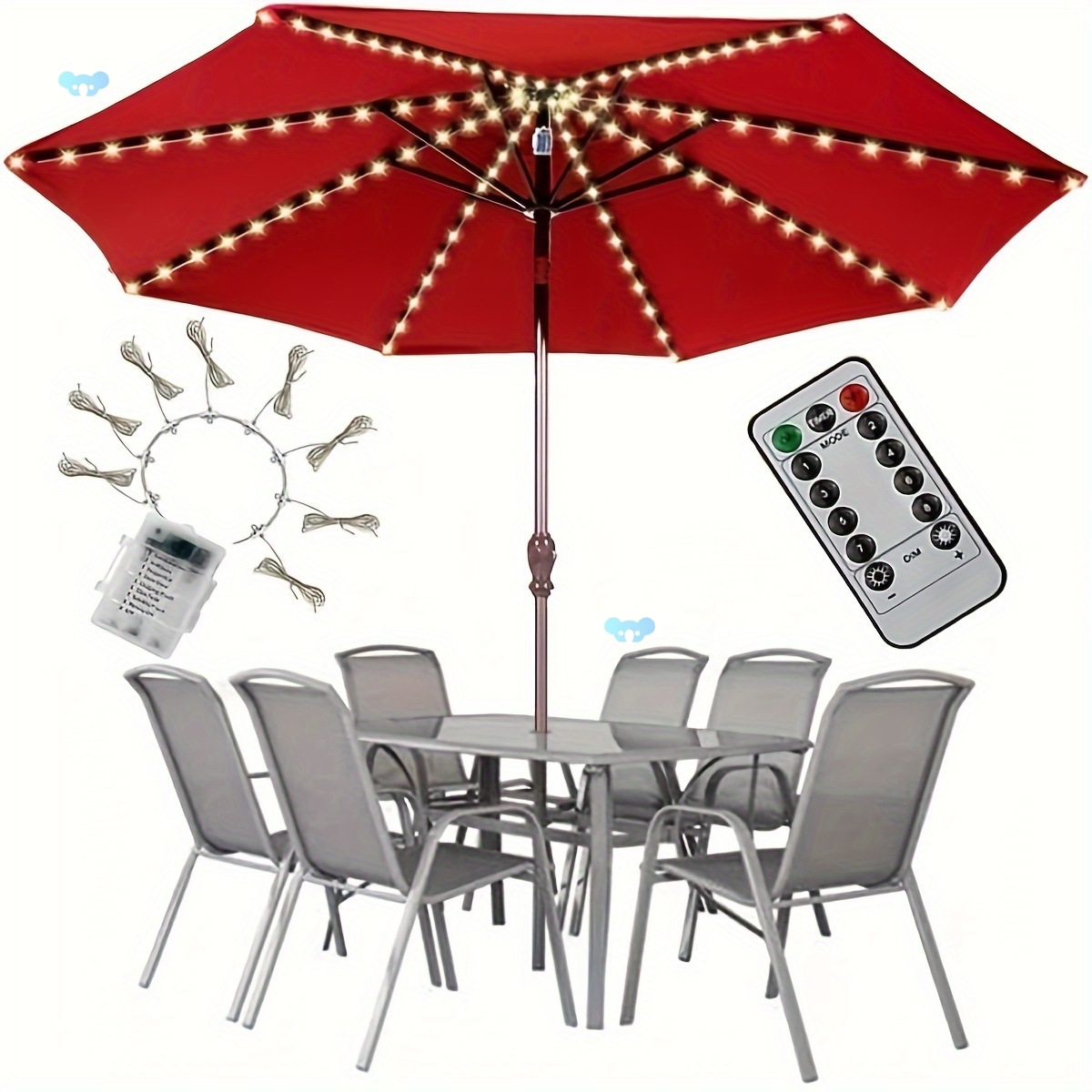 1 PC, 104 LED Patio Lights, Brightness Adjustable, Timed full figure