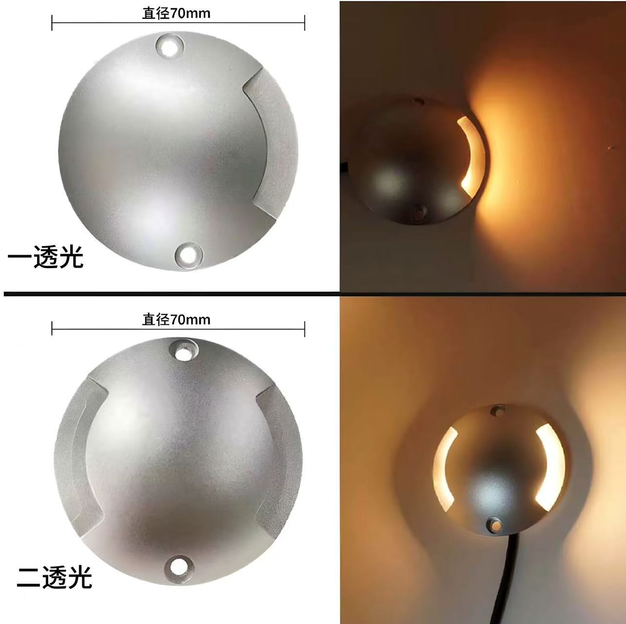 LED exposed turtle-back lights, garden walkway lights, waterproof villa step lights, outdoor ambient lights, ultra-thin deck lights Specification drawing