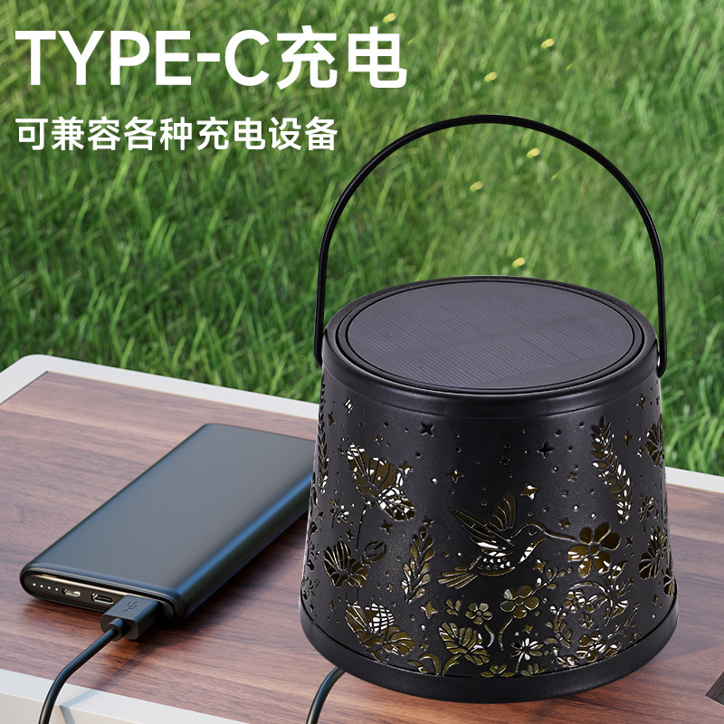 2025 New cross-border solar flower hummingbird garden lamp lantern projection Garden Lawn Ambient light Balcony Night details Picture