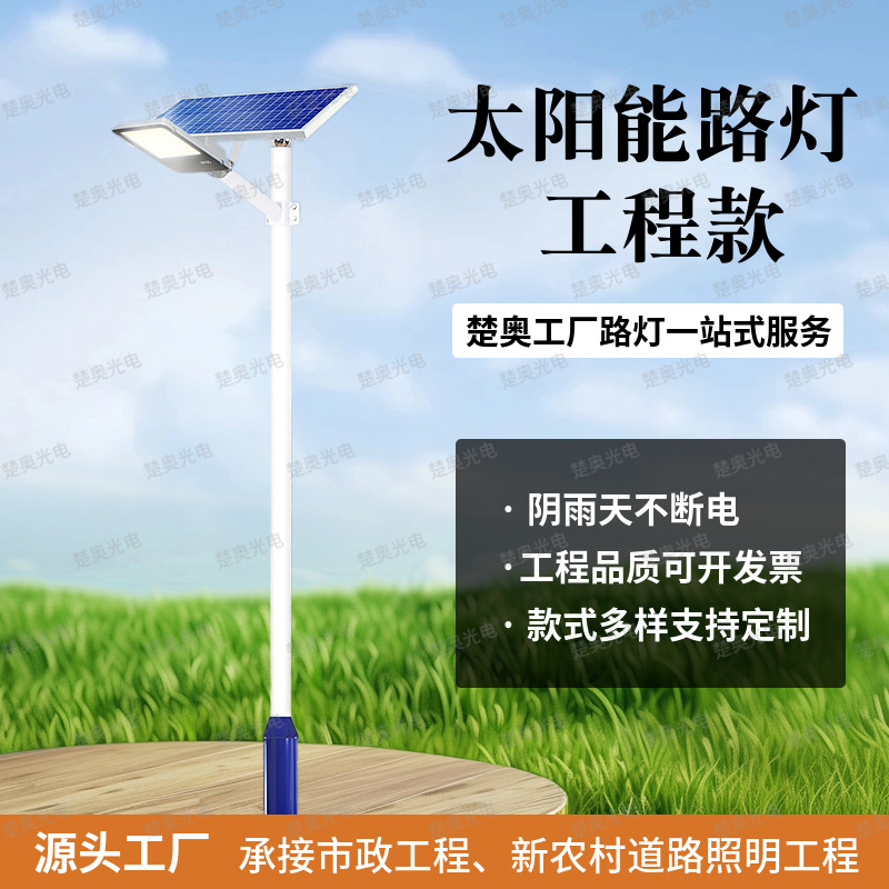 Solar street lamps 5 meters, 6 meters, 7 meters, 8 meters, 10 meters, factory area, rural road, municipal high and low arm, municipal circuit lamp poles full figure