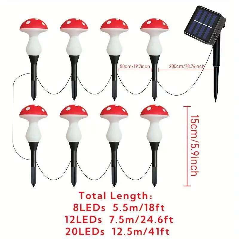 Solar-powered mushroom lamps, outdoor waterproof design, courtyard, garden, park, scenic area, lawn lamps, night lights Application Scenario