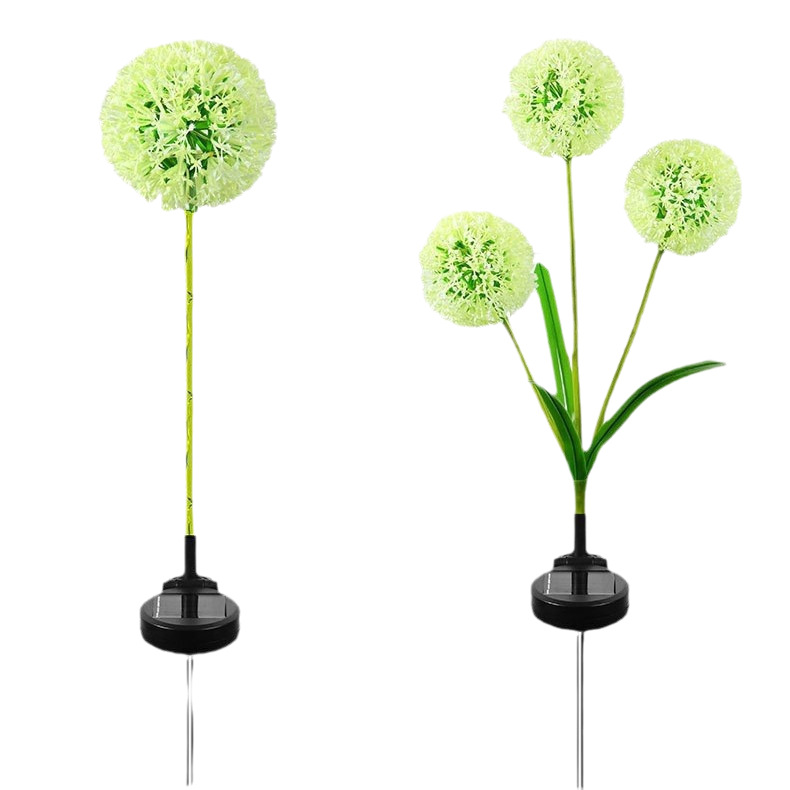 Cross-border 3-head solar light-emitting pole, scallion flower lamp, dandelion ground insert lamp, outdoor villa courtyard garden decoration Item Picture