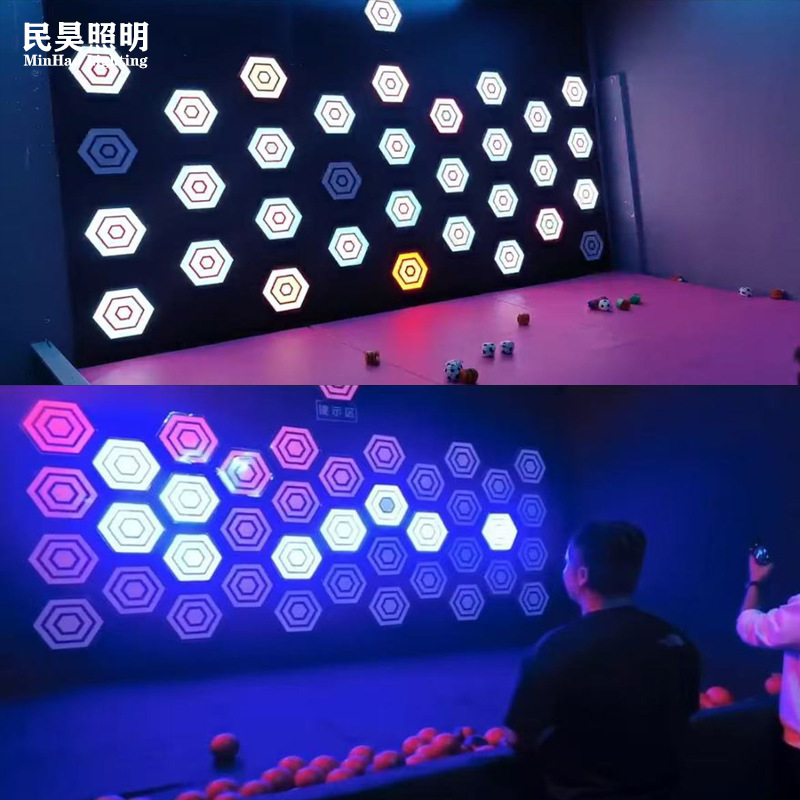 led hexagonal throwing light interactive digital sports comprehensive store indoor precise sandbag game light with 100% accuracy details Picture