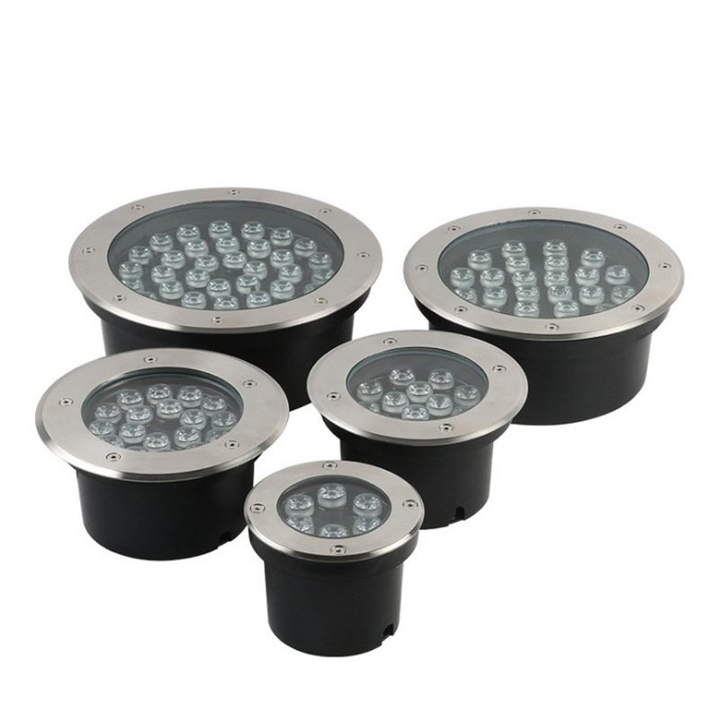 Source factory LED ground lights, circular ground lights, outdoor waterproof embedded stainless steel step lights, underwater lights Item Picture
