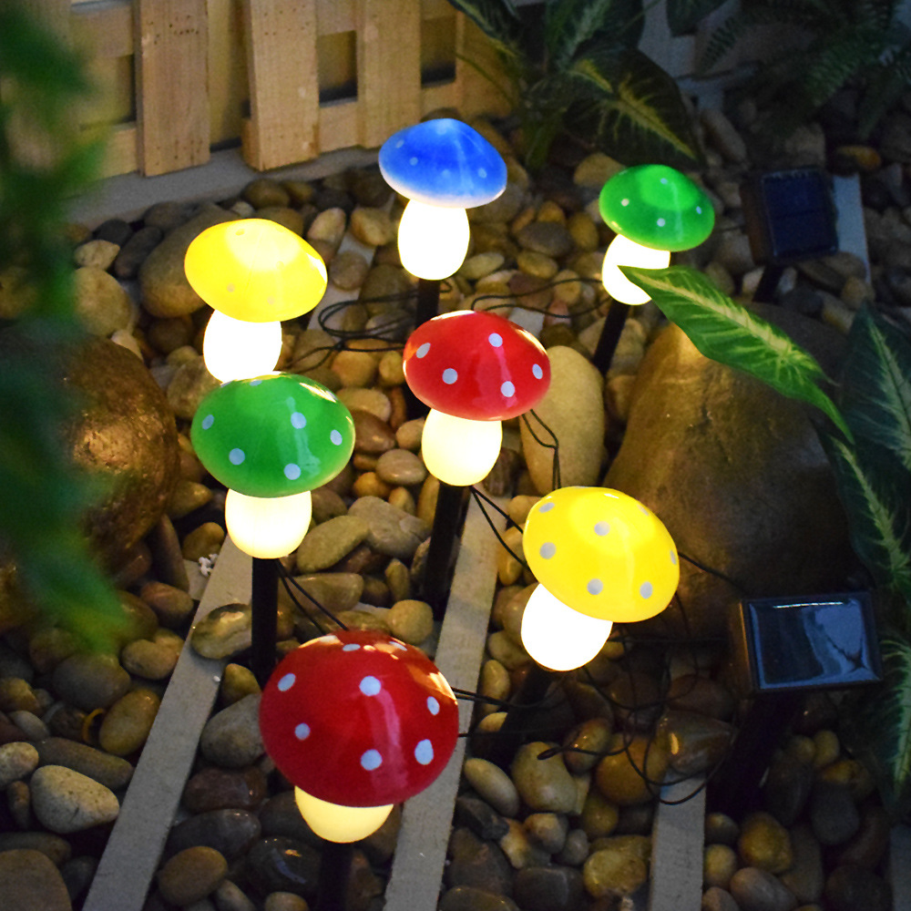 Solar-powered outdoor lights, courtyard home garden colored lights, waterproof mushroom ground inserts, lawn atmosphere decoration lights Specification drawing