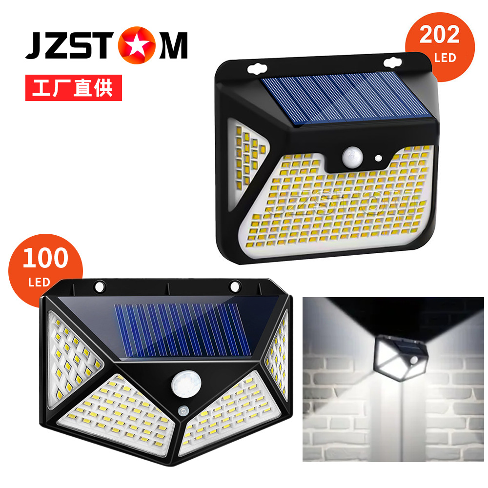 Cross-border outdoor solar lamps, waterproof motion sensors, human body sensing street lamps, outdoor courtyard garden rainproof lamps full figure