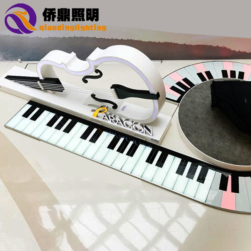 Internet-famous induction foot-pedal floor light, music light column, long piano light in shopping malls, seven-color embedded floor tile light Application Scenario