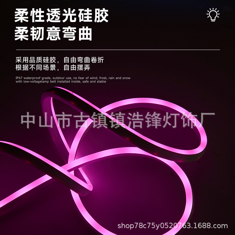 Cross-border neon light strips, led low-voltage flexible lights, color-changing horse racing RGB silicone outdoor waterproof USB mobile phone Bluetooth details Picture