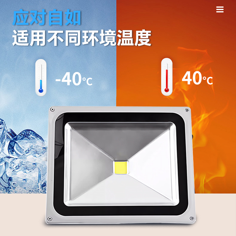led floodlights, outdoor courtyard waterproof color floodlights, strong light billboards, construction site factory lighting spotlights Application Scenario