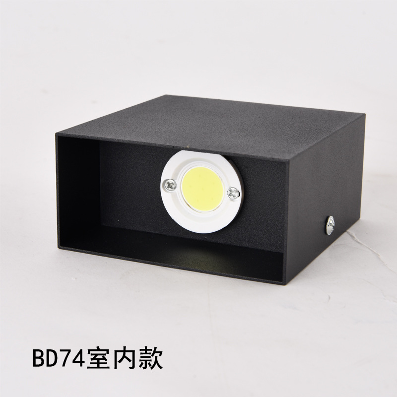 6W, 12w aluminum outdoor LED wall lamps, waterproof wall lamps, indoor corridor lights, white and black, BD74, BD86 Specification drawing